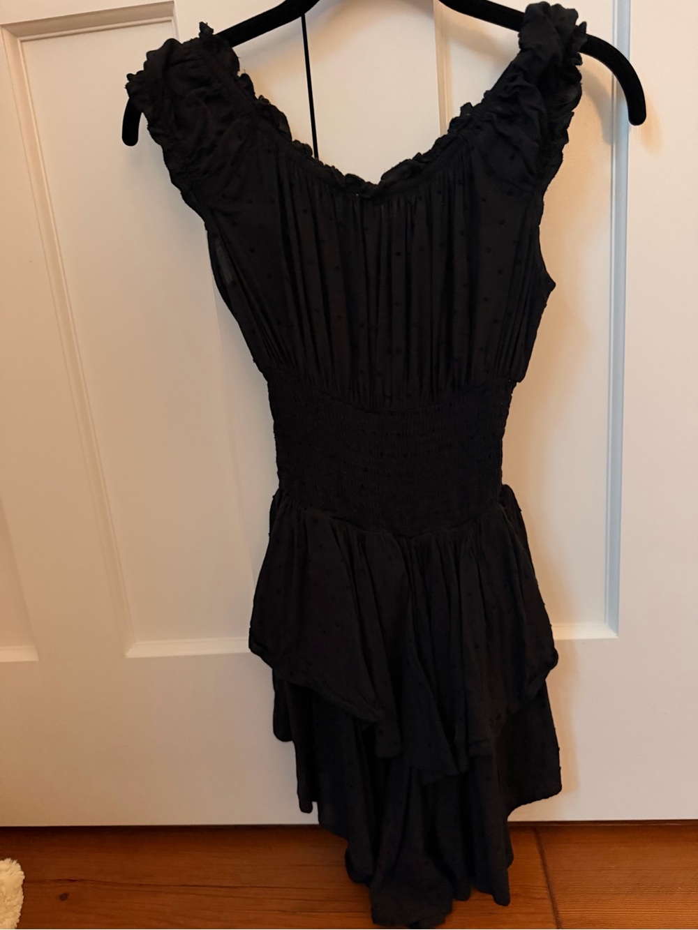 Princess Polly Black Off-Shoulder Ruffle Romper - Picture 3 of 3